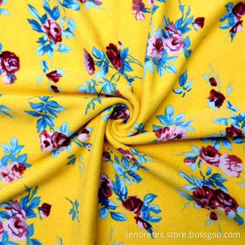 Knit Polyester Spandex DTY Brush Print Jersey Fabric